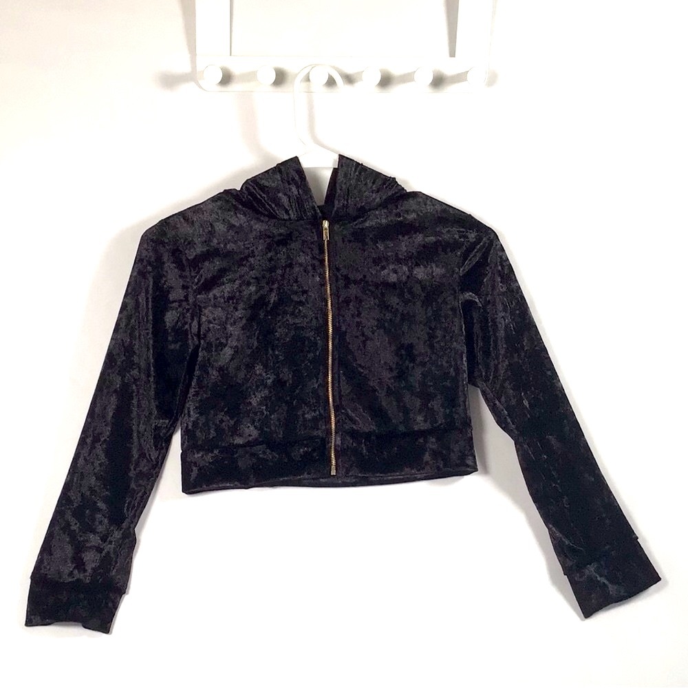 Girls Black Velvet Jacket